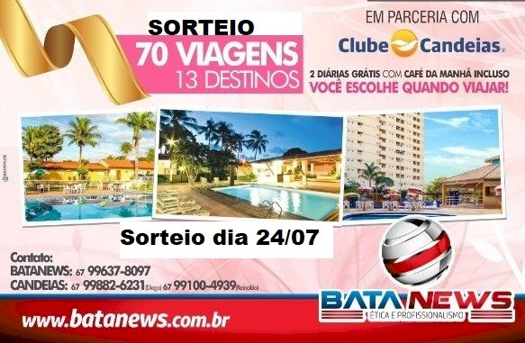 Quer ganhar estadia em hotéis entre treze destinos? Batanews e Clube Candeias te oferece essa oportunidade