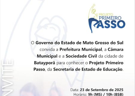 Projeto Primeiro Passo chega a Batayporã para impulsionar a formação dos jovens
