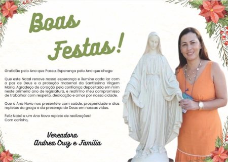 Mensagem da Vereadora Andrea Cruz