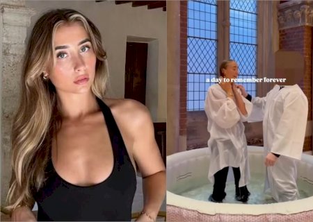 Criadora de conteúdo adulto publica vídeo de batismo