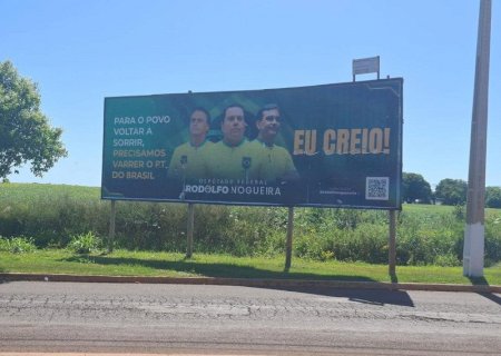 Rodolfo Nogueira mantém outdoor irregular em Itaporã e Justiça determina nova retirada