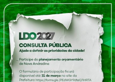 Prefeitura abre consulta pública para definir prioridades do orçamento de 2027
