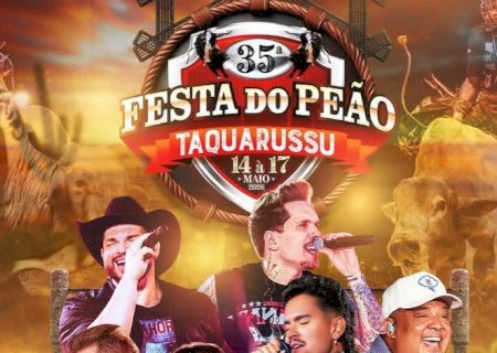 Taquarussu anuncia portões abertos na 35ª Festa do Peão e prepara edição histórica em 2026