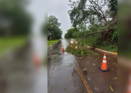 Granizo atinge cidades do sul de MS e frente fria avança com alerta de temporais
